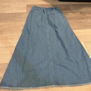 EBOSSY WOMENS MAXI DENIM PULL ON SKIRT BLUE SIZE SMALL